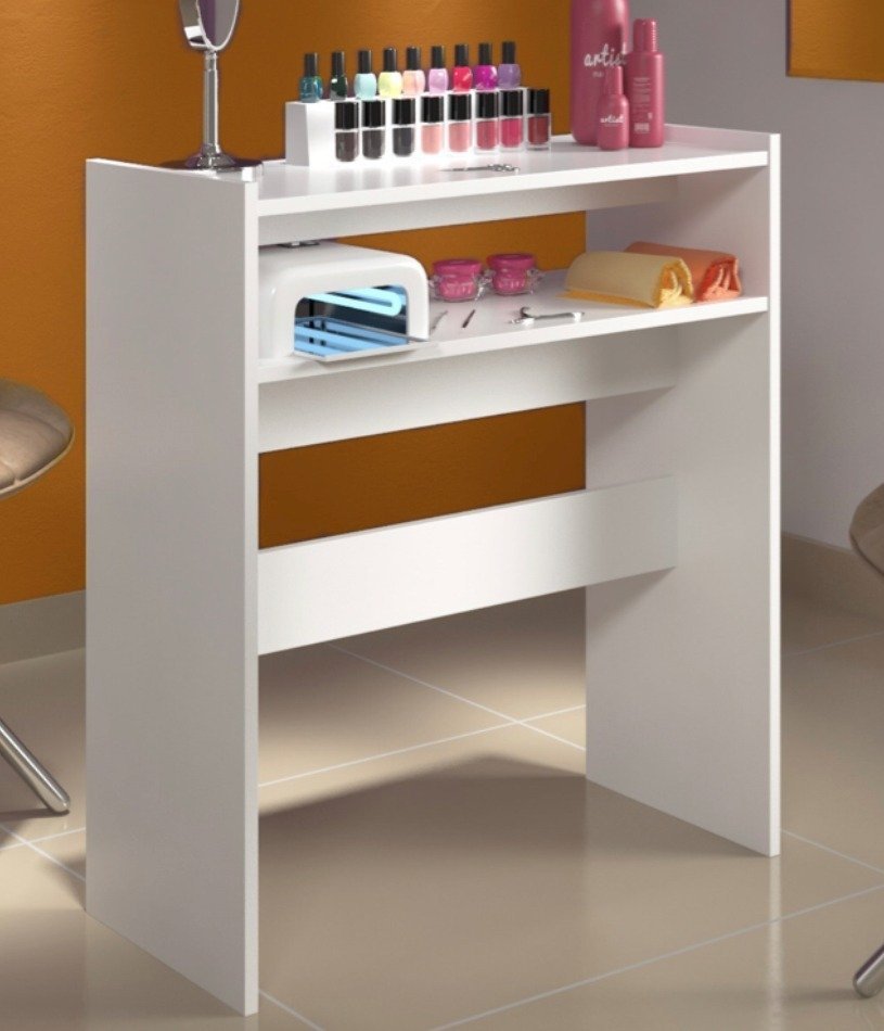 Mesa Manicure Organizador Prateleira Utensílios ClickForte Branco - 4