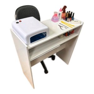 Mesa Manicure Organizador Prateleira Utensílios ClickForte Branco