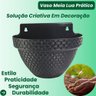 Vaso de Parede Meia Lua 3 Litros Anti-dengue Desenho Rattan Cor Preto - 6