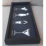 Bandeja Preta Com Gravura Drinks Impermeável 34X14X3CM Lunne - 2