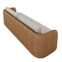 Ver imagem 7 de Sofá Living Sala de Estar Abel 240cm Bipartido Pés de Madeira Pu/linho Caramelo/cinza G33 - Gran Bel
