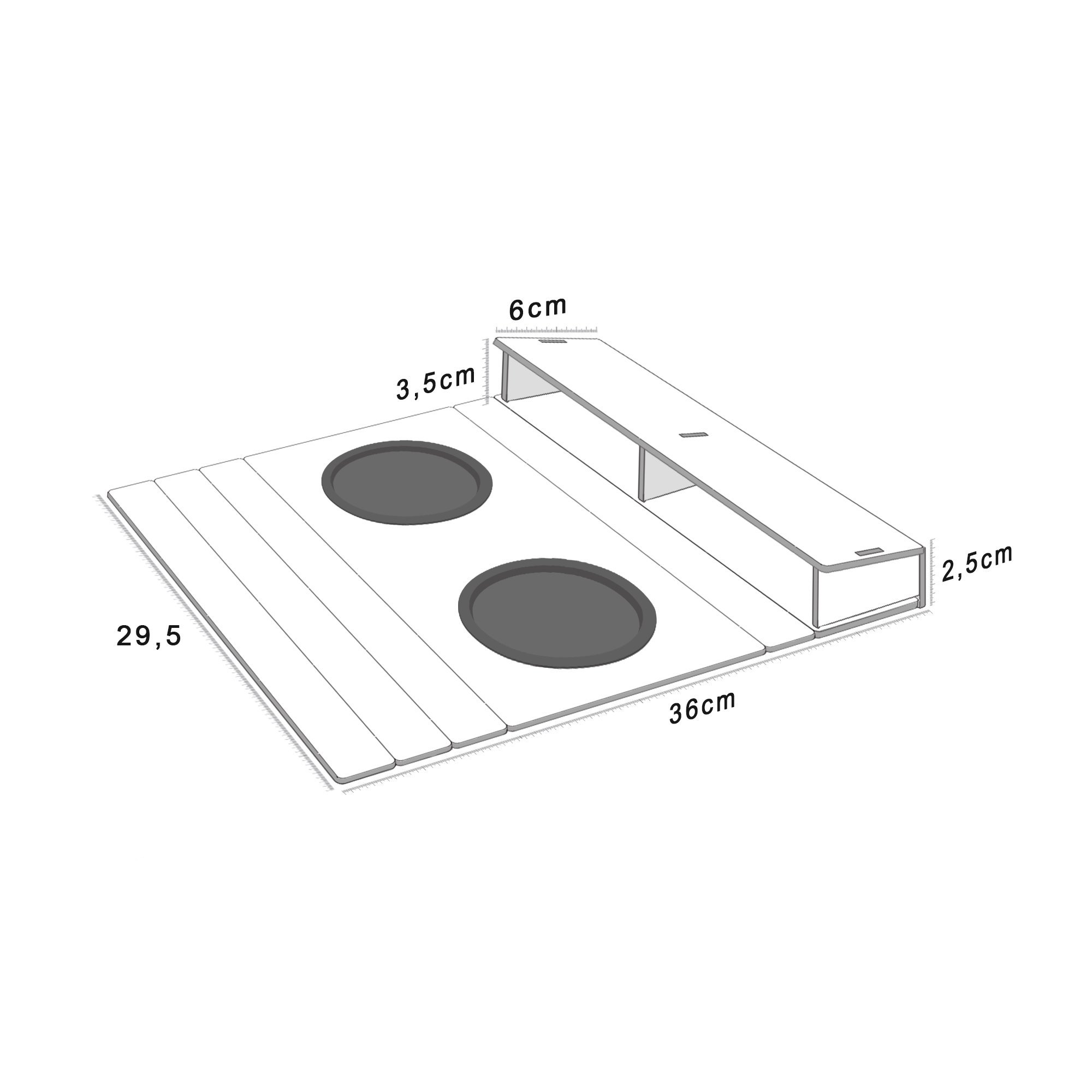 Esteira c/ Porta Controle em MDF Madeira Amarela 29,5x35,7cm - 4