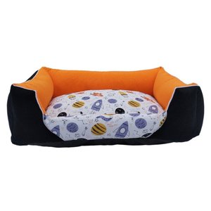 Cama para Cachorro Retangular 100% Algodão Preto/espacial Confortável Resistente e Espaçosa Duz Pets