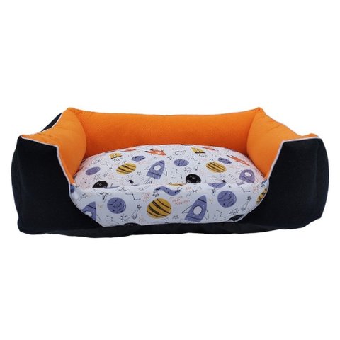 Cama para Cachorro Retangular 100% Algodão Preto/espacial Confortável Resistente e Espaçosa Duz Pets