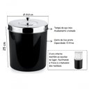 Ver imagem 2 de Lixeira 5 Litros Banheiro Cozinha Preto Tampa Aço Inox Forma