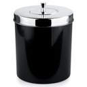 Ver imagem 1 de Lixeira 5 Litros Banheiro Cozinha Preto Tampa Aço Inox Forma