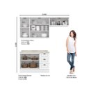 Ver imagem 2 de Cozinha Compacta Modulada com Tampo 3 Peças 6 Portas 3 Gavetas Emily Espresso Móveis Branco/HP/Cal