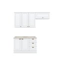 Ver imagem 3 de Cozinha Compacta Modulada com Tampo 3 Peças 6 Portas 3 Gavetas Emily Espresso Móveis Branco/HP/Calcare