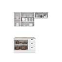 Ver imagem 4 de Cozinha Compacta Modulada com Tampo 3 Peças 6 Portas 3 Gavetas Emily Espresso Móveis Branco/HP/Calcare
