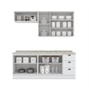 Ver imagem 4 de Cozinha Compacta com Tampo 4 Peças 8 Portas 3 Gavetas Emily Espresso Móveis