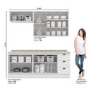 Ver imagem 3 de Cozinha Compacta Modulada com Tampo 4 Peças 8 Portas 3 Gavetas Emily Espresso Móveis Branco/HP/Calcare