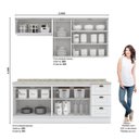 Ver imagem 3 de Cozinha Compacta Modulada com Tampo 4 Peças 8 Portas 3 Gavetas Emily Espresso Móveis Branco/HP/Cal