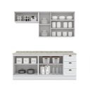 Ver imagem 4 de Cozinha Compacta com Tampo 4 Peças 8 Portas 3 Gavetas Emily Espresso Móveis