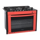 Ver imagem 1 de FOGAO A GAS DE EMBUTIR 5 BOCAS VENAX GAUDI PRISMA VITREO BL VERMELHO GAS GLP
