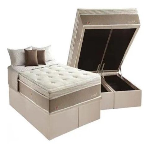 CONJUNTO BAU + COLCHÃO HERVAL DIPLOMAT MOLAS MAXSPRING QUEEN 158X198X85