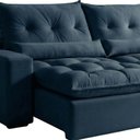 Ver mais imagens de Sofá Retrátil e Reclinável 3 Lugares 230cm Avalon Super Pillow Azul Veludo Marinho