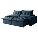 Ver imagem 2 de Sofá Retrátil e Reclinável 3 Lugares 230cm Avalon Super Pillow Azul Veludo Marinho