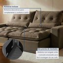 Ver mais imagens de Sofá Retrátil e Reclinável 3 Lugares 230cm Avalon Super Pillow Veludo Marrom