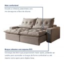 Ver imagem 5 de Sofá Retrátil e Reclinável 4 Assentos Veludo Cinza Avalon Super Pillow 250cm