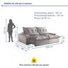 Sofá Retrátil e Reclinável 4 Lugares 250cm Avalon Super Pillow  - 3