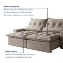 Ver mais imagens de Sofá Retrátil e Reclinável 4 Assentos Veludo Cinza Avalon Super Pillow 250cm