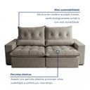 Ver imagem 6 de Sofá Retrátil e Reclinável 4 Assentos Veludo Cinza Avalon Super Pillow 250cm