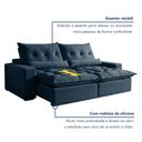 Ver imagem 4 de Sofá Retrátil e Reclinável 3 Lugares 250cm Avalon Super Pillow Azul Veludo Marinho