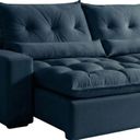 Ver imagem 7 de Sofá Retrátil e Reclinável 3 Lugares 250cm Avalon Super Pillow Azul Veludo Marinho