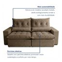 Ver imagem 7 de Sofá Retrátil e Reclinável 3 Lugares 250cm Avalon Super Pillow Veludo Marrom