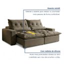 Ver imagem 4 de Sofá Retrátil e Reclinável 3 Lugares 250cm Avalon Super Pillow Veludo Marrom