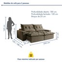 Ver imagem 3 de Sofá Retrátil e Reclinável 3 Lugares 250cm Avalon Super Pillow Veludo Marrom