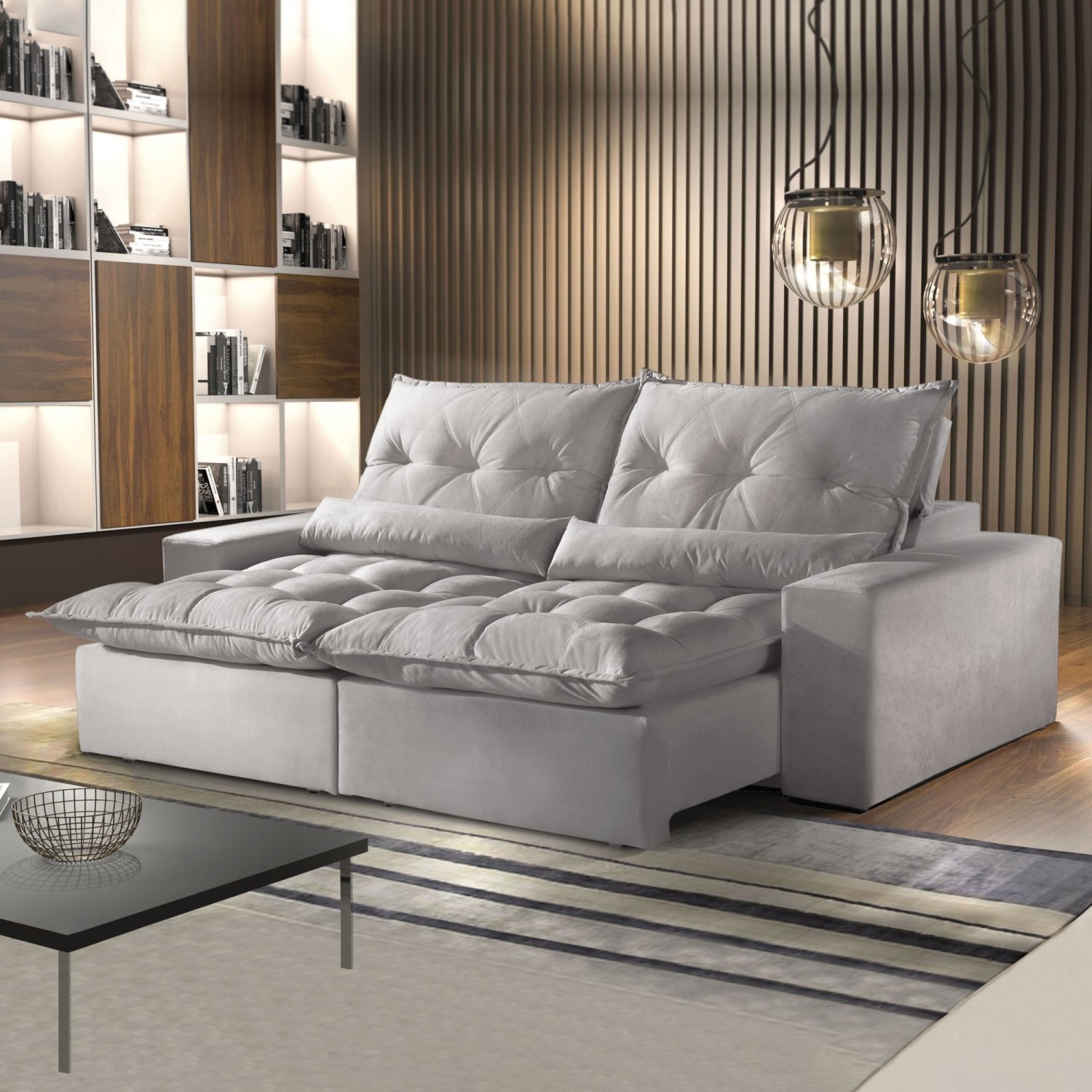 Sofá Retrátil e Reclinável 5 Lugares 290cm Avalon Super Pillow Montano Estofados