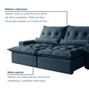Ver imagem 7 de Sofá Retrátil e Reclinável 4 Lugares 290cm Avalon Super Pillow Azul Veludo Marinho