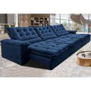 Ver imagem 1 de Sofá Retrátil e Reclinável 3,85m Cama inBox Big Fresh com SoftGel D40 Velupluma Azul