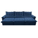 Ver imagem 5 de Sofá Retrátil e Reclinável 3,85m Cama inBox Big Fresh com SoftGel D40 Velupluma Azul