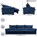 Ver imagem 2 de Sofá Retrátil e Reclinável 3,85m Cama inBox Big Fresh com SoftGel D40 Velupluma Azul