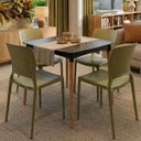 Ver imagem 2 de Mesa Diana Preta Tramontina 70cm em Polipropileno com Pernas de Madeira Natural