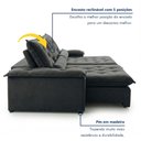 Ver imagem 6 de Sofá Retrátil e Reclinável 2 Lugares 200cm Diamond Super Pillow Cinza Veludo Grafite