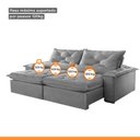 Ver mais imagens de Sofá Retrátil e Reclinável 4 Lugares 220cm Diamond Super Pillow