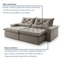Ver imagem 7 de Sofá Retrátil e Reclinável 2 Lugares 220cm Diamond Super Pillow Veludo Cinza