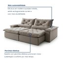 Ver imagem 6 de Sofá Retrátil e Reclinável 2 Lugares 220cm Diamond Super Pillow Veludo Cinza