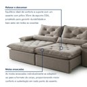 Ver mais imagens de Sofá Retrátil e Reclinável 2 Lugares 220cm Diamond Super Pillow Veludo Cinza