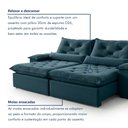 Ver imagem 7 de Sofá Retrátil e Reclinável 2 Lugares 220cm Diamond Super Pillow Azul Veludo Marinho