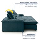 Ver imagem 4 de Sofá Retrátil e Reclinável 2 Lugares 220cm Diamond Super Pillow Azul Veludo Marinho