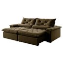 Ver imagem 2 de Sofá Retrátil e Reclinável 2 Lugares 220cm Diamond Super Pillow Veludo Marrom