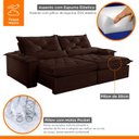 Ver imagem 5 de Sofá Retrátil e Reclinável 4 Lugares 220cm Diamond Super Pillow 