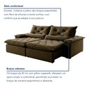 Ver imagem 7 de Sofá Retrátil e Reclinável 2 Lugares 220cm Diamond Super Pillow Veludo Marrom