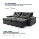 Ver imagem 5 de Sofá Retrátil e Reclinável 2 Lugares 220cm Diamond Super Pillow Cinza Veludo Grafite