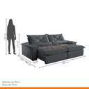 Ver imagem 3 de Sofá Retrátil e Reclinável 4 Lugares 220cm Diamond Super Pillow 