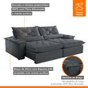 Ver imagem 5 de Sofá Retrátil e Reclinável 4 Lugares 220cm Diamond Super Pillow 